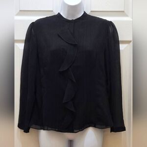 Laura Ashley / Black Silk Blouse / Size 6